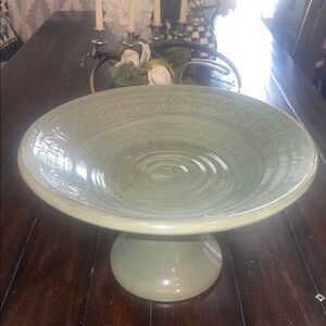 Pottery Barn Ceramic Rustic Footed Serving Bowl Platter Large 16” dia. x 9” H